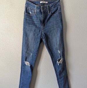 Distressed Levis Skinny Jeans Sz 26